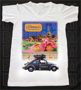 เสื้อยืดคอวีพร้อมสกรีนลายแหล่งท่องเที่ยว ลายฉะเชิงเทรา